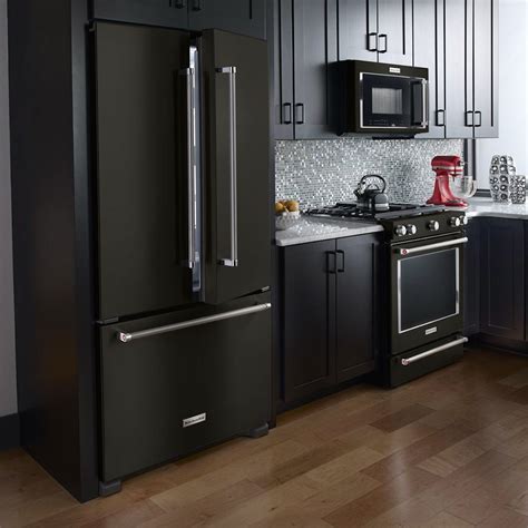 black stainless steel appliances with light cabinets|black stainless steel color schemes.